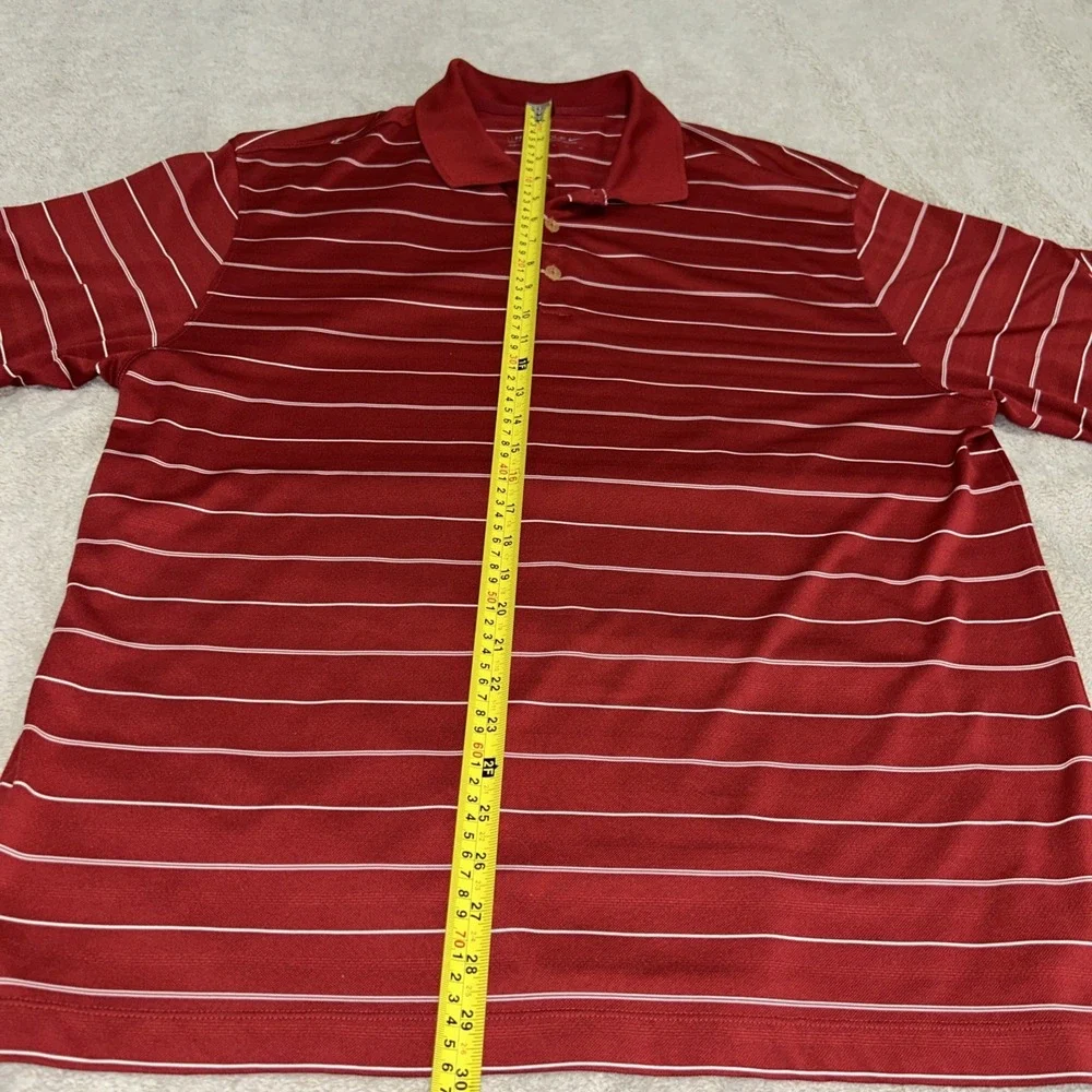 Nike Golf Dri-Fit Vented Polo Shirt Short Sleeve‎ Mens X Large Striped Red